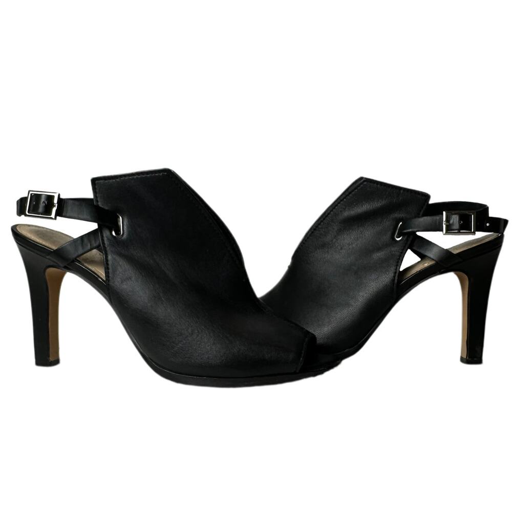 Vince Camuto Black Leather Sling Back Mules Size 7.5
